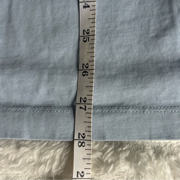 Club Monaco Relaxed Ringer Tee Mens Medium Light Blue Tee with Dark Blue Trim - Picture 4 of 7